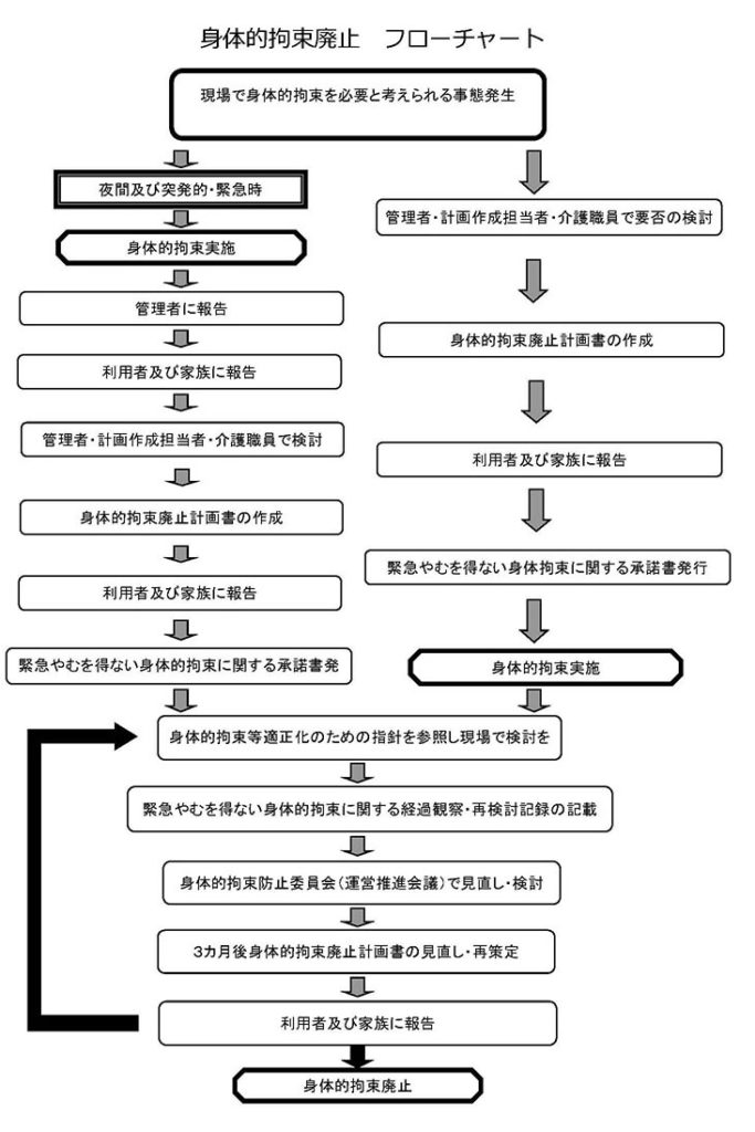 身体的拘束廃止フローチャート